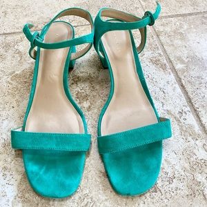 Ann Taylor Strappy Teal Heels